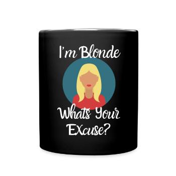 Blond hair - Full Colour Mug - black - Front
