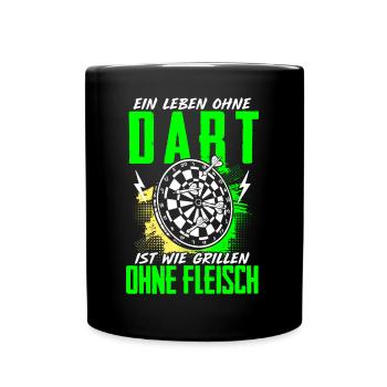 Leben Ohne Dart Grillen Ohne Fleisch - Tasse einfarbig - Schwarz - Vorne
