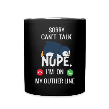 Mignon pingouin endormi Callout Design - Mug uni - noir - Devant