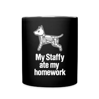 Drôle Staffordshire Bull Terrier Devoirs Enfant - Mug uni - noir - Devant