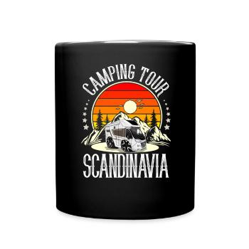 Camping Camper Campen Skandinavien - Tasse einfarbig - Schwarz - Vorne