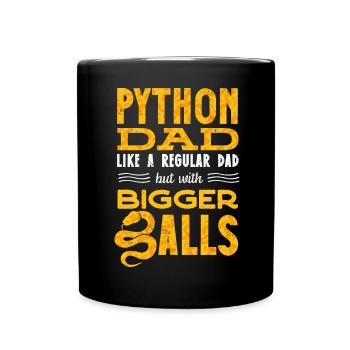 Banana Ball Python Herpetologist Python dad - Full Colour Mug - black - Front