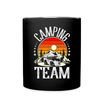 Camping Team - Tasse einfarbig - Schwarz - Vorne