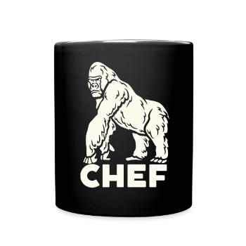 Gorille le Chef - Mug uni - noir - Devant