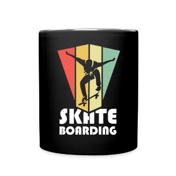skateboarding classic retro vintage skater skate - Tasse einfarbig - Schwarz - Vorne
