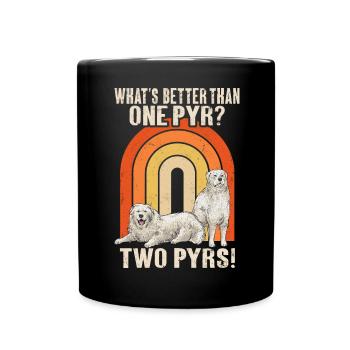 Large Pyrenean Dog - Full Colour Mug - black - Front