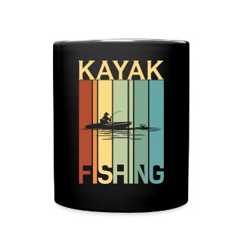 Fishing Angler Fishing Rod - Full Colour Mug - black - Front