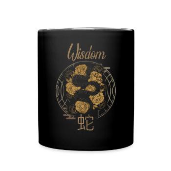 Chinese Zodiac Animals Astrology Geometric Snake A - Full Colour Mug - black - Front