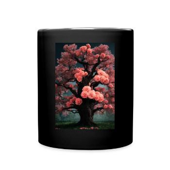 Arbre à feuilles de rose - Mug uni - noir - Devant