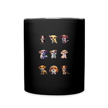 Cute puppies - Full Colour Mug - black - Front