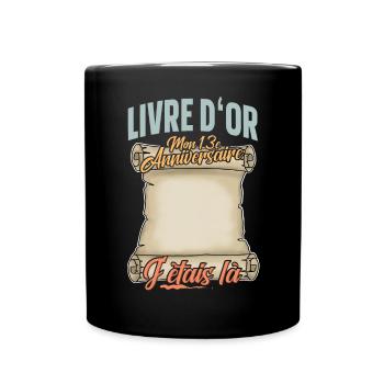 13e Anniversaire Livre D'or 13 Ans Fête Livre D'or - Mug uni - noir - Devant