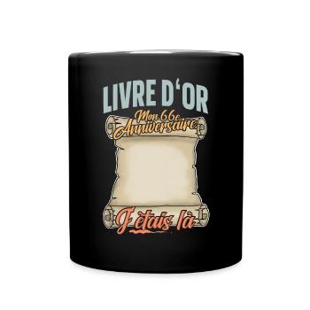 66e Anniversaire Livre D'or 66 Ans Fête Livre D'or - Mug uni - noir - Devant