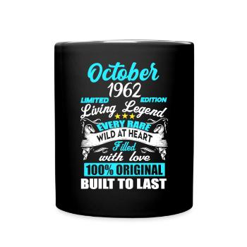 Octobre 1962 - Cadeau du 60e anniversaire. Légende. - Mug uni - noir - Devant