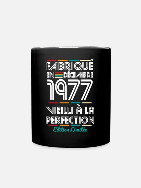 Anniversaire 45 ans - Fabriqué en Décembre 1977 - Mug uni - noir