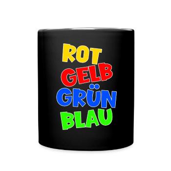 Farbenblind Farben Lehrer Schüler Spaß Schule - Tasse einfarbig - Schwarz - Vorne