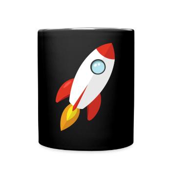 Rakete - Tasse einfarbig - Schwarz - Vorne
