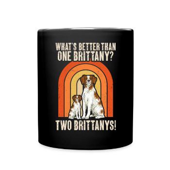 French Brittany Spaniel Epagneul Breton Geschenk - Tasse einfarbig - Schwarz - Vorne