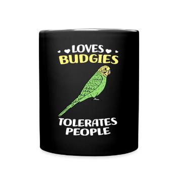 Budgerigar Bird - Full Colour Mug - black - Front