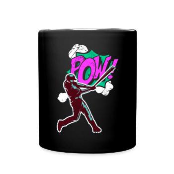 Pop Art Baseballspieler Retro Comic Ästhetische Basis - Tasse einfarbig - Schwarz - Vorne