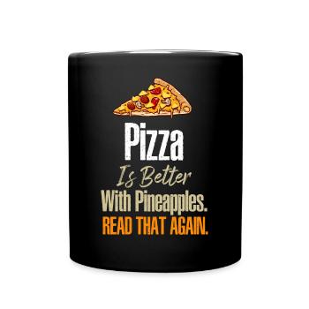Pizza Ananas Lisez encore ça drôle Pi hawaïen - Mug uni - noir - Devant