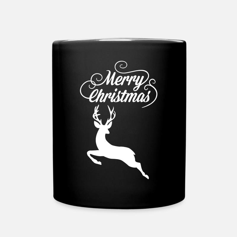 Frohe Weihnachten | Rentier, Weihnachtsgeschenk - Tasse einfarbig - Schwarz