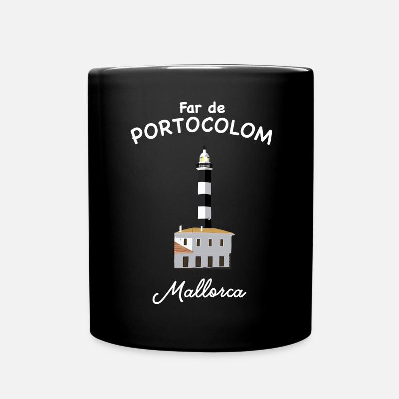 Mallorca, Portocolom, Leuchtturm - Tasse einfarbig - Schwarz