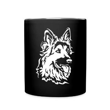 German Shepherd Head "Black Edition" - Full Colour Mug - black - Front