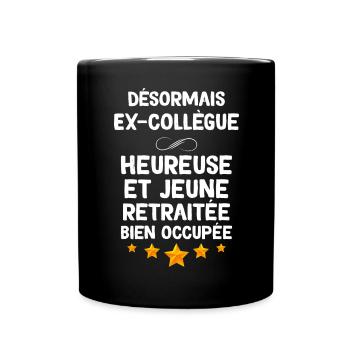 Collègue Cadeau Métier Employée Départ En Retraite - Mug uni - noir - Devant