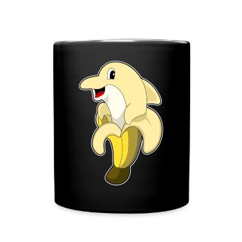 Dolphin Banana - Full Colour Mug - black - Front