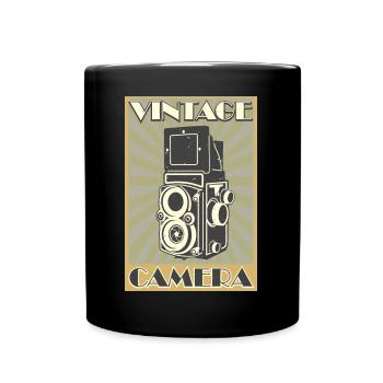 Vintage Camera - Twin Lens - Tasse einfarbig - Schwarz - Vorne