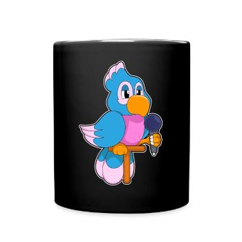 Parrot Singer Microphone Singing - Full Colour Mug - black - Front
