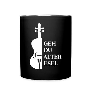 Geiger Geige Geigenspieler Violinist Violine Musik - Tasse einfarbig - Schwarz - Vorne