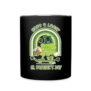 ST. Patrick's Day Skater Clover - Full Colour Mug - black - Front