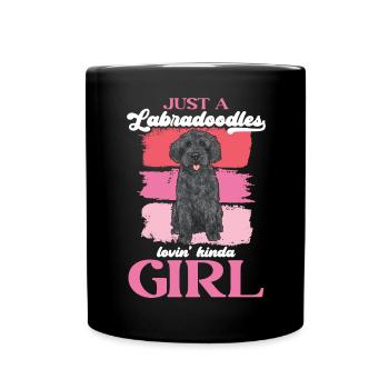 Labradoodle Hund - Tasse einfarbig - Schwarz - Vorne