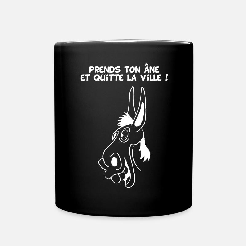 Prends ton âne et quitte la ville (blanc) - Mug uni - noir