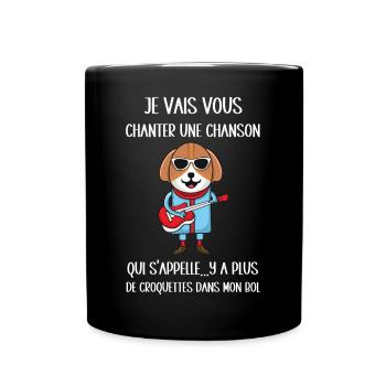 y a plus de croquettes dans mon bol - Mug uni - noir - Devant