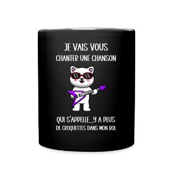 y a plus de croquettes dans mon bol - Mug uni - noir - Devant