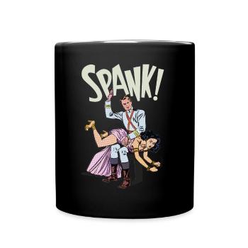 Spank! en clair - Mug uni - noir - Devant