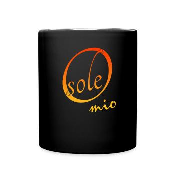 O sole mio flirten Flirtspruch - Tasse einfarbig - Schwarz - Vorne
