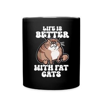 Big Cat Drôles de dictons - Mug uni - noir - Devant