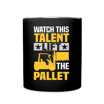 Gabelstaplerfahrer Gabelstabler Lager Geschenkidee - Tasse einfarbig - Schwarz - Vorne