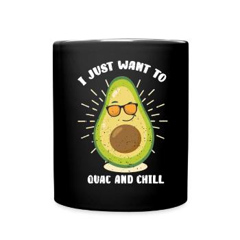 Ich will einfach nur Guac und Chill Avocado Appare - Tasse einfarbig - Schwarz - Vorne