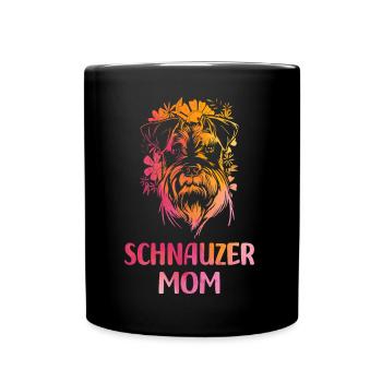 Schnauzer - Tasse einfarbig - Schwarz - Vorne