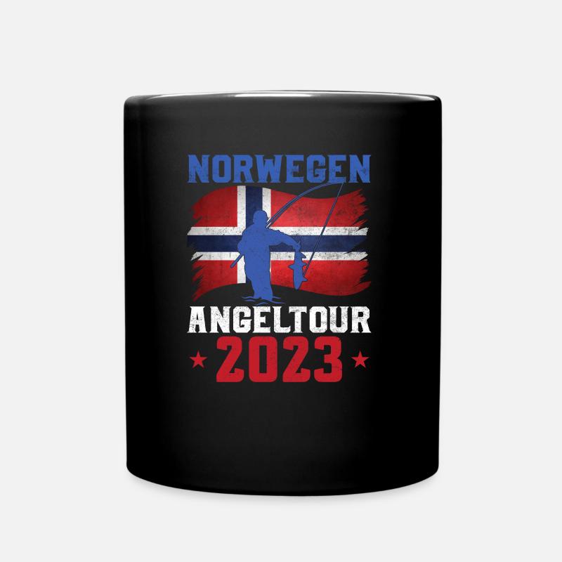 Norwegen Angeltour 2023 Angeltrip - Tasse einfarbig - Schwarz