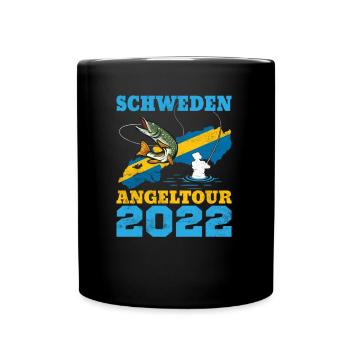 Schweden Angeltour 2023 Angeln - Tasse einfarbig - Schwarz - Vorne