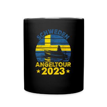 Schweden Angeltour 2023 Hecht - Tasse einfarbig - Schwarz - Vorne