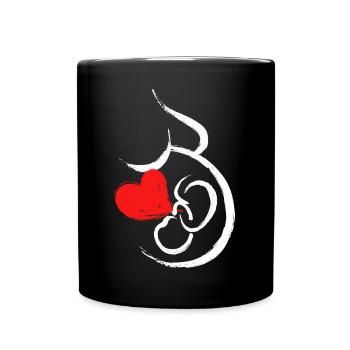 Grossesse Bébé Coeur Bébé Ventre Grossesse - Mug uni - noir - Devant