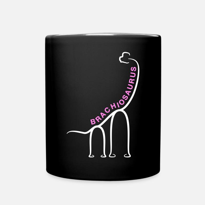 Dinosaurier Brachiosaurus Dino Liniengrafik - Tasse einfarbig - Schwarz