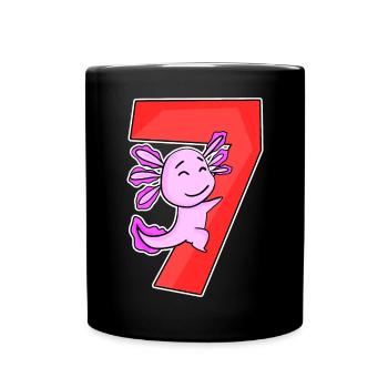 7 ans - 7ème anniversaire avec motif animal - Mug uni - noir - Devant