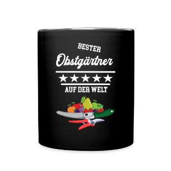 Obstgärtner Obstbauer Obstproduzent Obstbau - Tasse einfarbig - Schwarz - Vorne